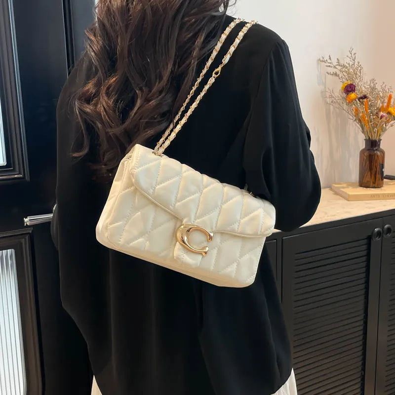 Sac à main 2025 Small Fragrant Wind, sac à chaîne losangée, nouveau sac bandoulière 2026, sac carré Joker haute couture, tendance
