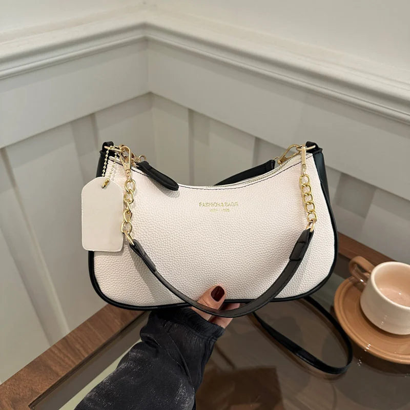 Sac à bandoulière en cuir PU pour femmes, sac à bandoulière avec sangle réglable, fermeture à glissière, sac à main décontracté pour le travail et les voyages
