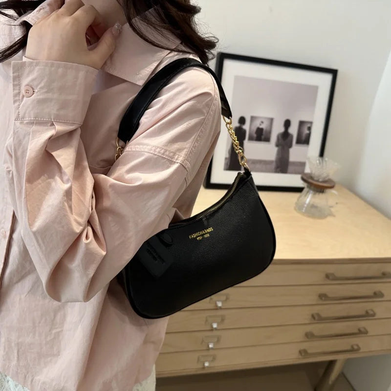 Sac à bandoulière en cuir PU pour femmes, sac à bandoulière avec sangle réglable, fermeture à glissière, sac à main décontracté pour le travail et les voyages
