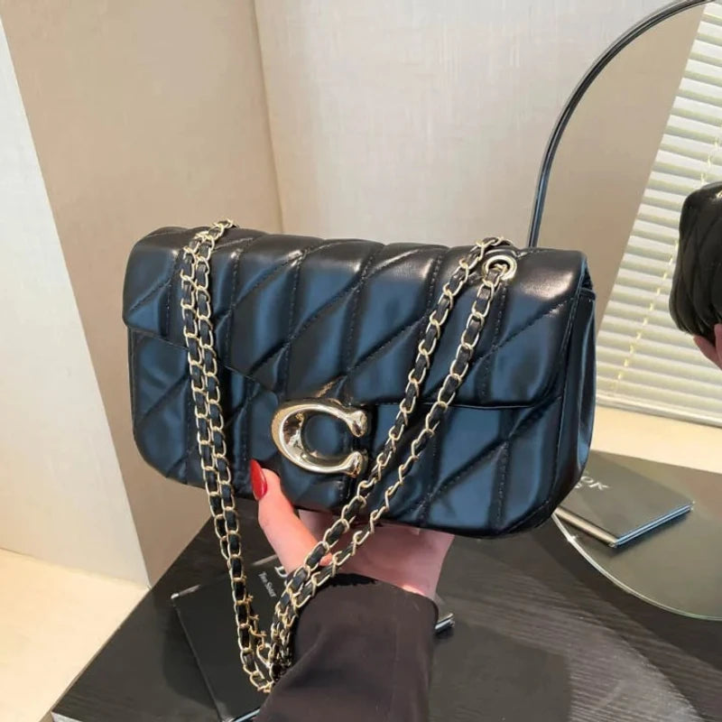 Sac à main 2025 Small Fragrant Wind, sac à chaîne losangée, nouveau sac bandoulière 2026, sac carré Joker haute couture, tendance