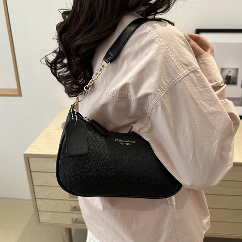 Sac à bandoulière en cuir PU pour femmes, sac à bandoulière avec sangle réglable, fermeture à glissière, sac à main décontracté pour le travail et les voyages