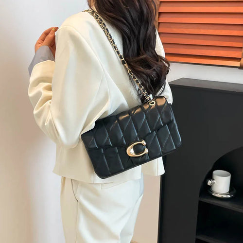 Sac à main 2025 Small Fragrant Wind, sac à chaîne losangée, nouveau sac bandoulière 2026, sac carré Joker haute couture, tendance