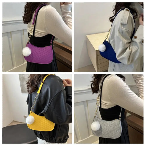 Mini sacs à bandoulière en feutre pour femmes, Design avancé, sacs à main sous les bras, Mini sac de selle